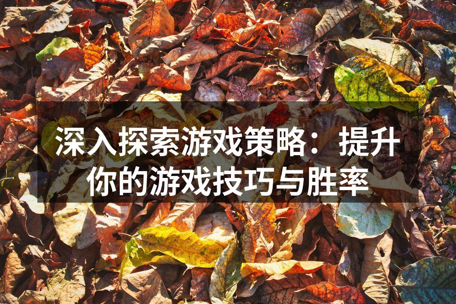 深入探索游戏策略:提升你的游戏技巧与胜率